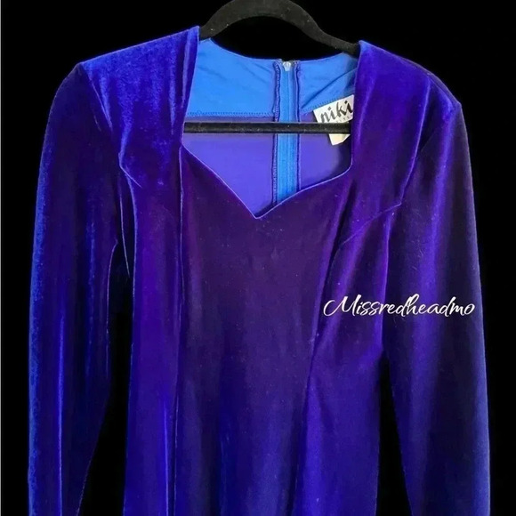 VINTAGE ~Niki Petites~ Velvet Dress - Size 6 - Picture 2 of 5